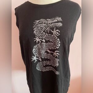 Black Reptile Graphic Tank Top